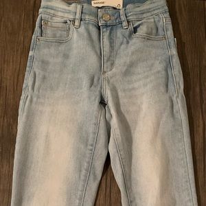 high waisted light washed GARAGE jeans